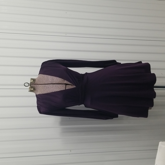 Plum Fashion Nova long sleeved short v-neck dress - Picture 3 of 8